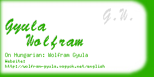 gyula wolfram business card